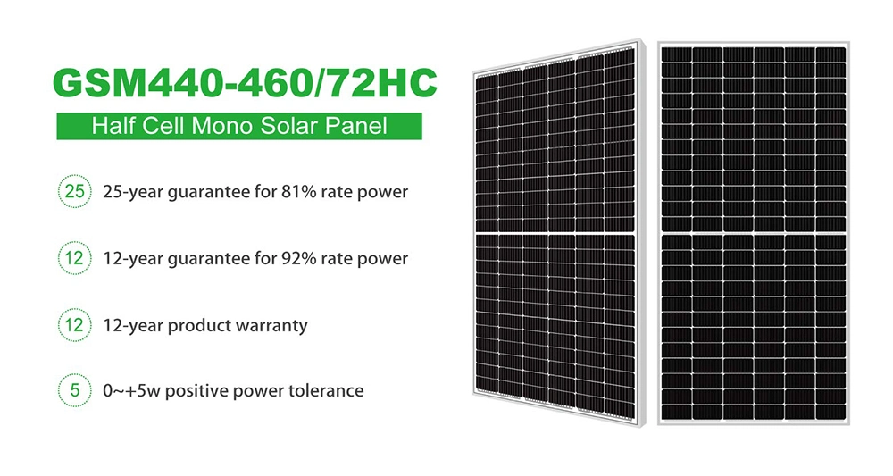 Home Use & Industry and Commerce Use Brand New CE/ISO/Inmetro/TUV/UL 440W 450W 460W 500W 600W 700W Mono Modules Monocrystalline Solar Panel